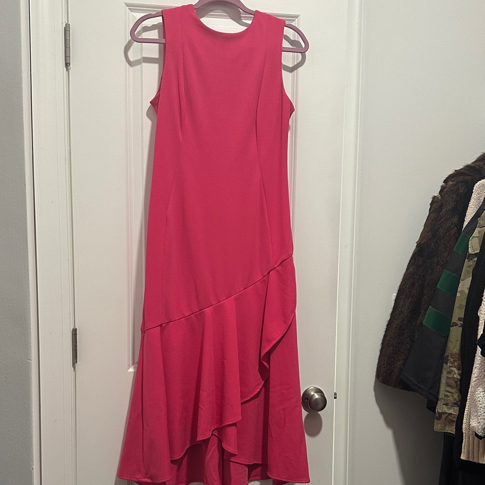 Calvin Klein Vibrant Pink Asymmetrical Dress